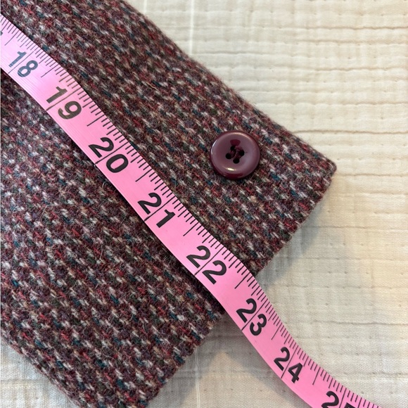 Vintage JH Collectibles Wool Mohair Tweed Blazer burgundy cream Academia 10 - Picture 8 of 11